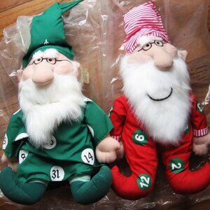 Illinois State Lottery Wizard Dolls From 1994 One Red One Green